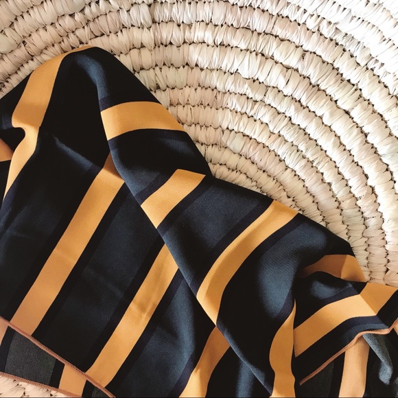 SALE Ava Silky Scarf Bandana in Forest Striped - Picture 3 of 5